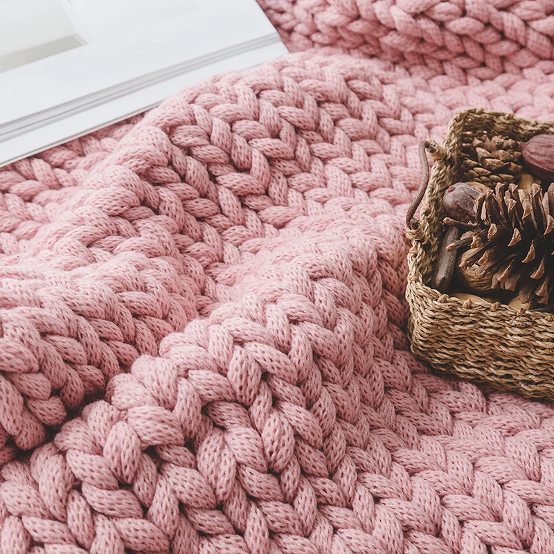 Handmade 100 Chunky Acrylic Blanket Throw Knitted Giant Blanket Soft