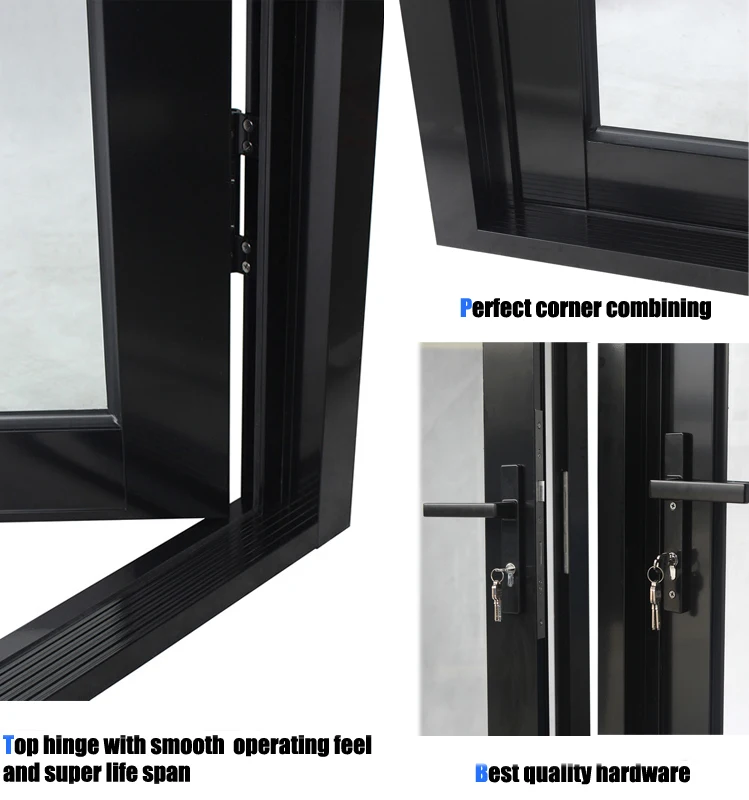 used commercial glass entry black hinge  cheap house doors for sale