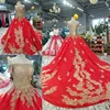 High Quality Party Rouge Women Colored Strings Embellished Cocktail Ball Gown Wedding Rose Red Color New Model Girl Dress