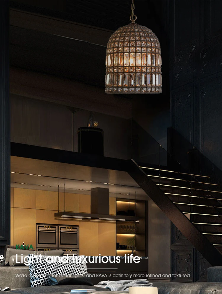 Modern American living room decoration K9  clear  crystal pendant lamp