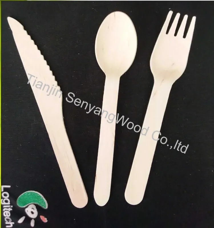 Bulk Disposable Biodegradable Wooden Cutlery Eco Friendly Wedding