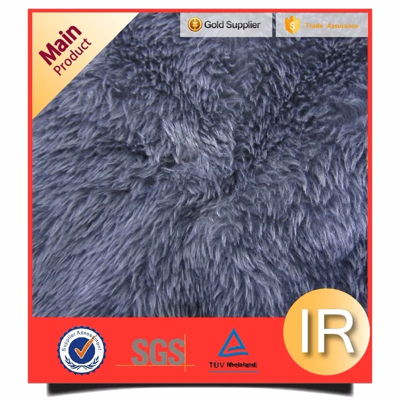 flocked plain short pile mink mongolian lamb fur fabric