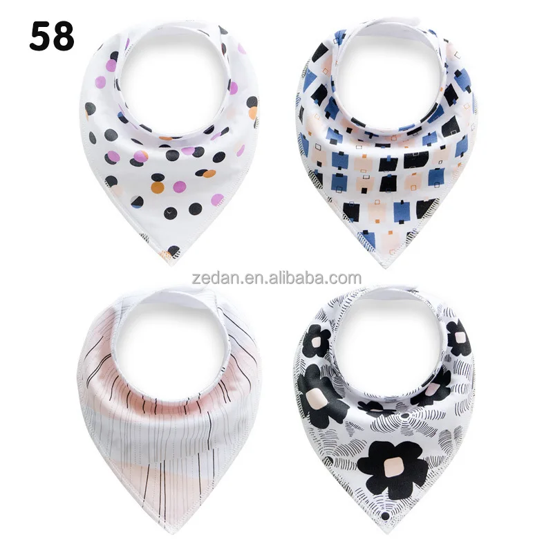 Унисекс мультфильм нагрудники хлопок цветочные рот воды полотенце