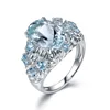 Wholesale sterling blue topaz ring 925 silver ring gemstone rings