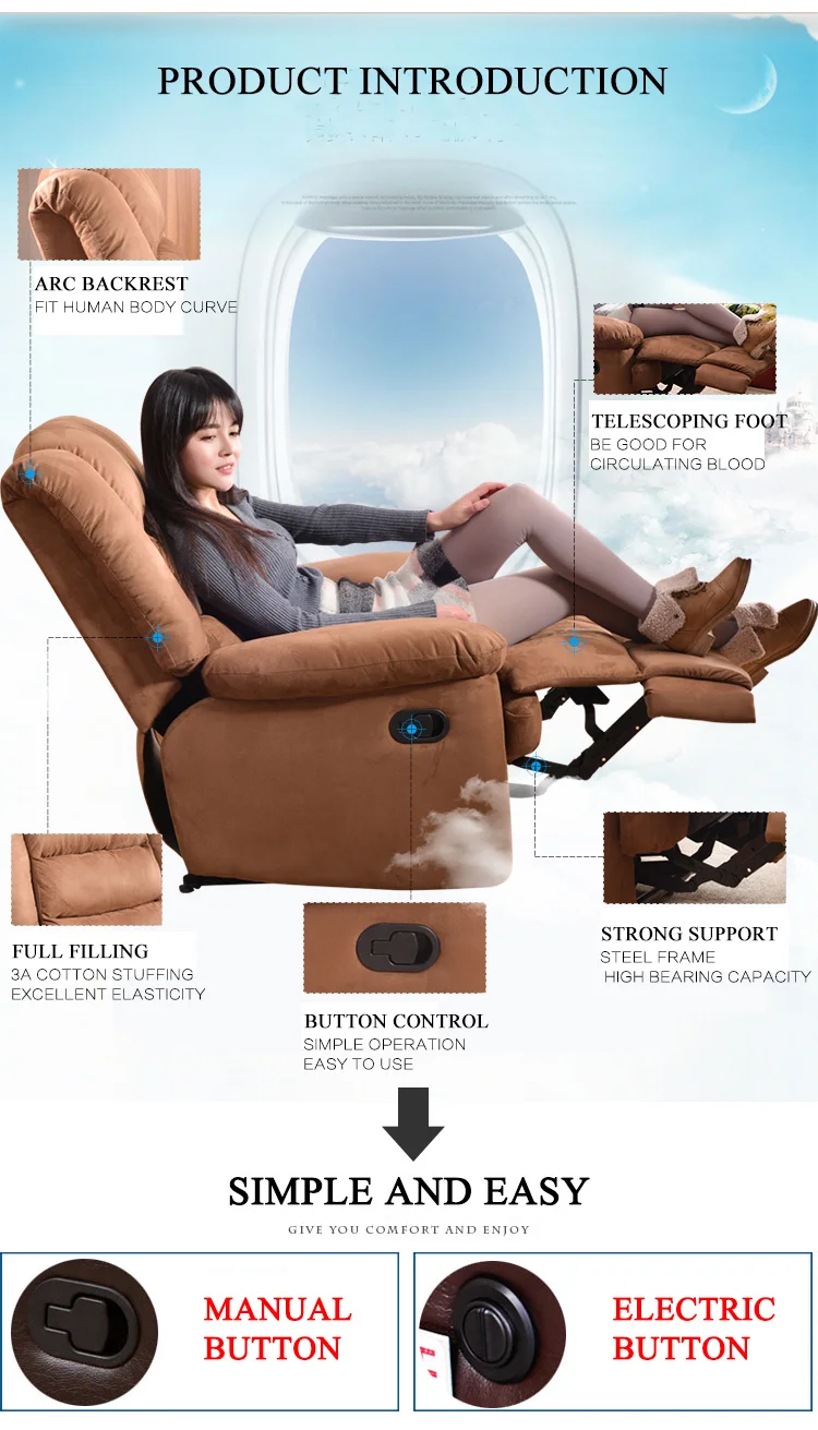 fabric recliner sofa