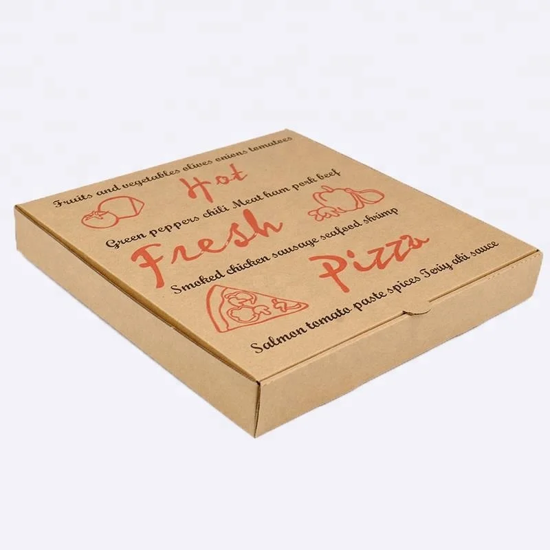 Brown personalisierte pizza papierkasten vorlage