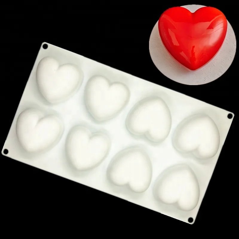 2018hot Sale Lovely 8 Cavity Heart Shaped Cake Decorating Mold