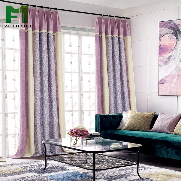 Ready Made Cheap Curtains Fabric Flame Retardant Living Room