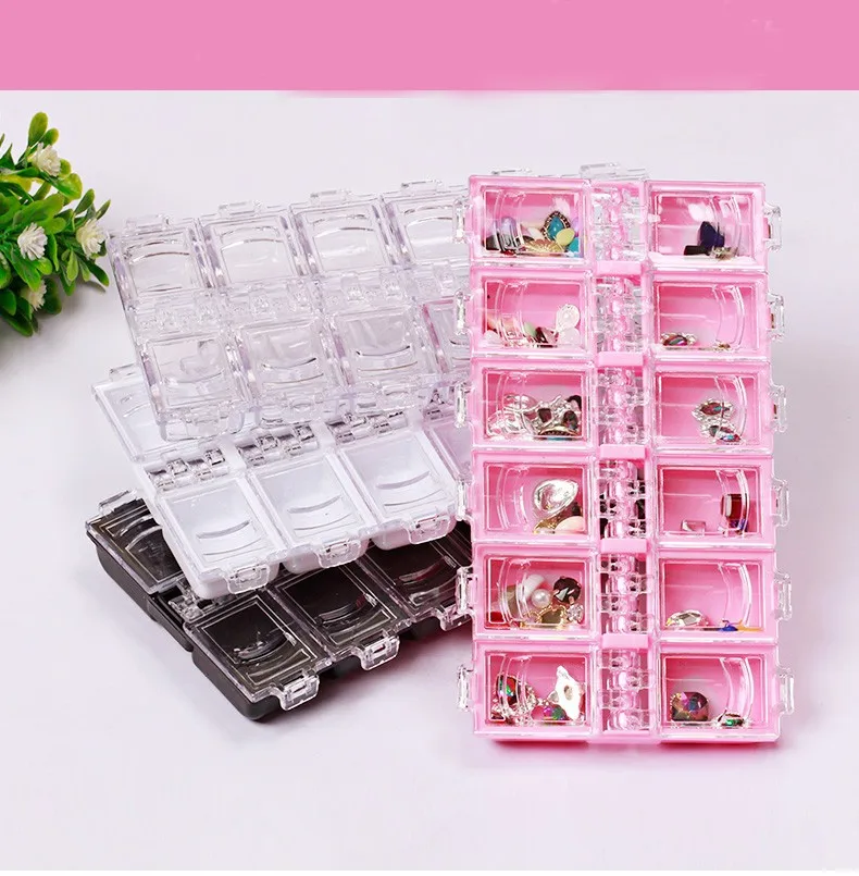 Compartment Nail Art Tools 50jars Empty Plastic Divided Nail Storage