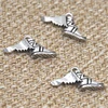 Winged Running Shoes Charm Antique silver tone Wing Sneaker pendant 14x27mm