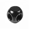 custom cnc machined milled black anodized aluminum 4 way cube adapter