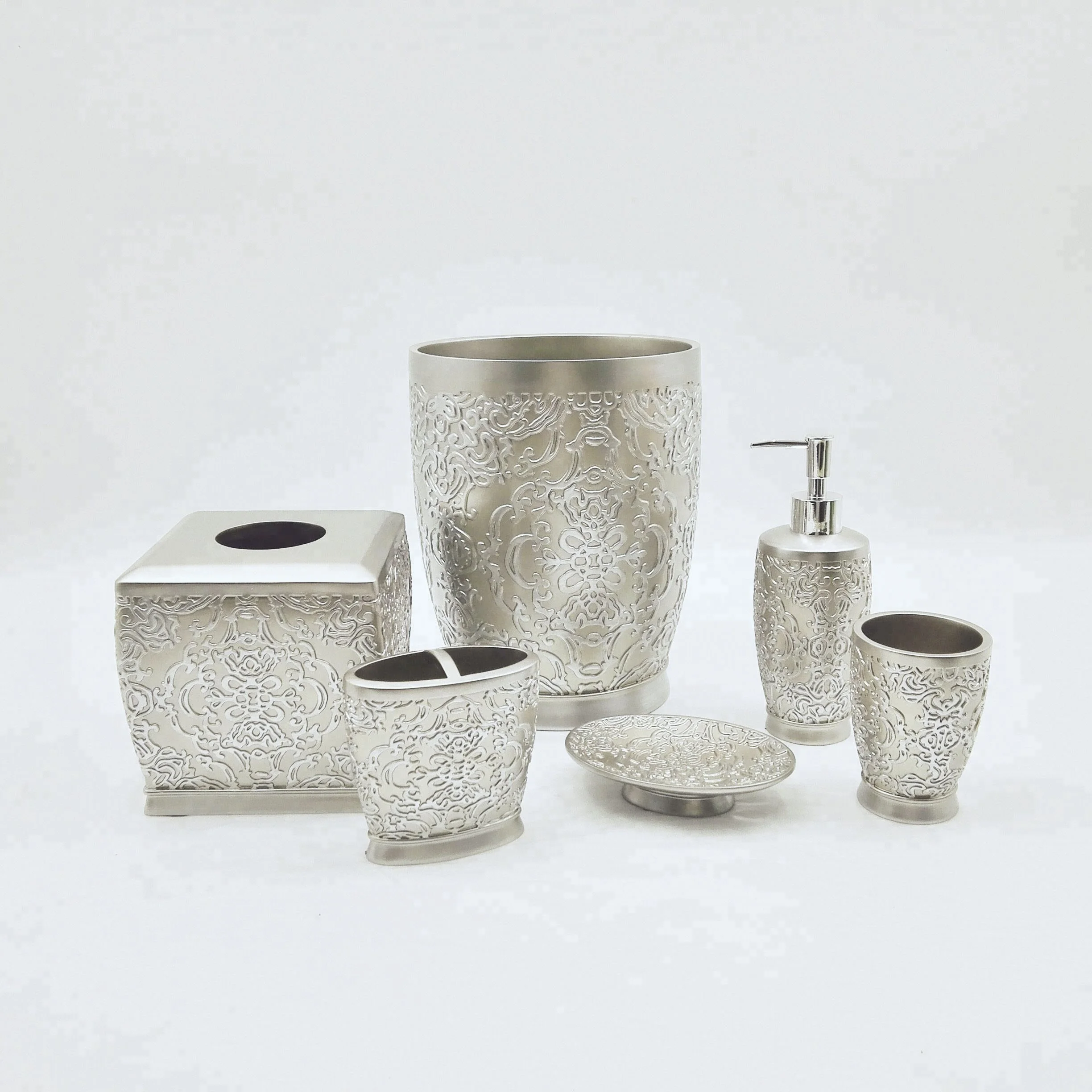 Toilet Accessories Rose Gold Bathroom Accessory Resin Bathroom