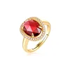 European 925 sterling silver gemstone CZ diamond slice rose quartz ring