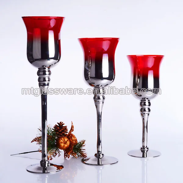 Long Stemmed Wholesale Mercury Glass Candle Holderset Of 3 Holiday Candle Stand Buy Long