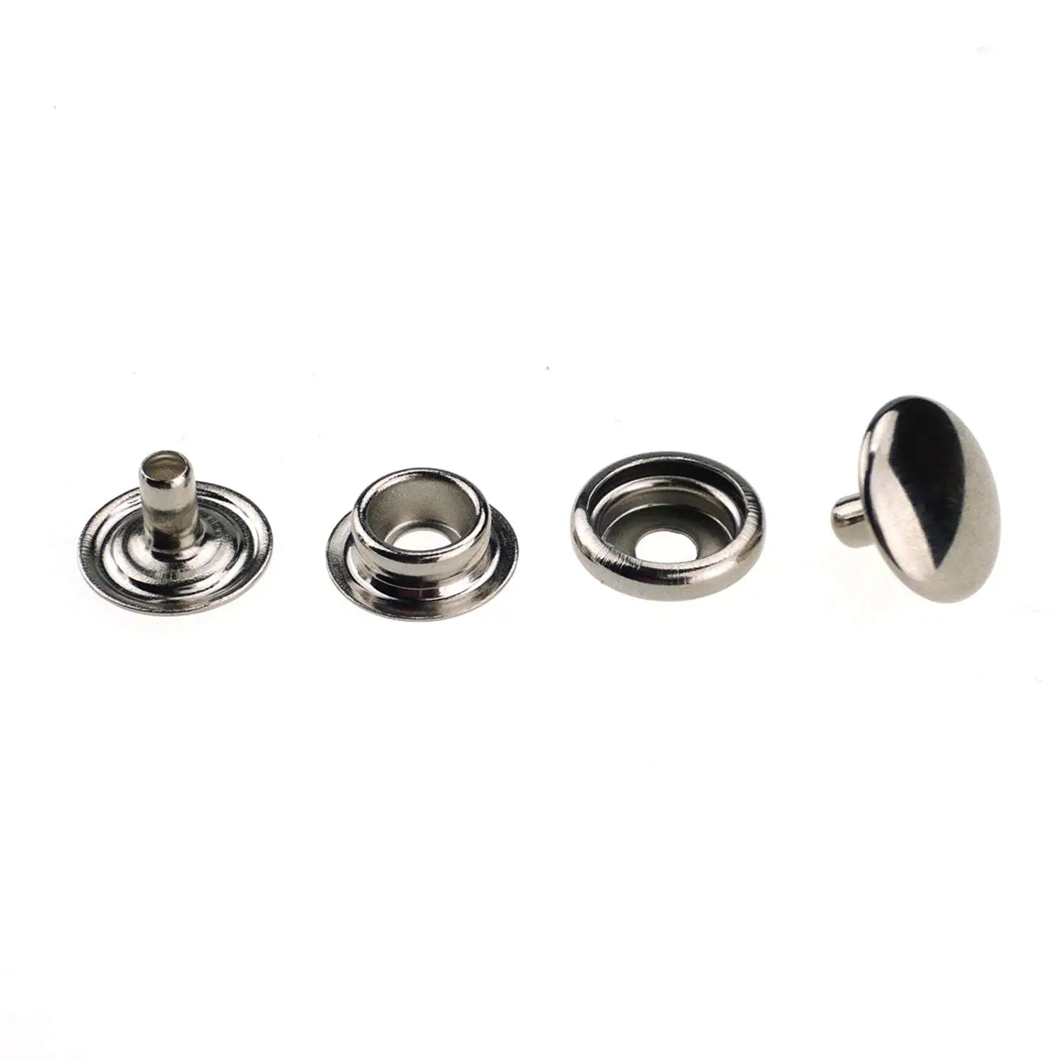 Jeans Popper for Clothes Repair 10 x 15mm Silver Snap Fastener Caps for Clothing and Accessories Straps and Other Sewing Projects Male Press Studs for Adding Secure Closure to Jackets Bags