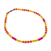 Trendy 4-5mm sprayed white clam shell necklace in barrel lock