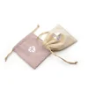 Luxury custom microfibre suede mini size jewelry drawstring promotional pouch