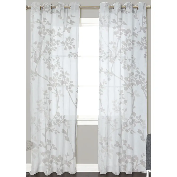 Ienjoy Modern Printed Faux Linen Sheer Curtains For Hotel - Buy Ready ...