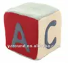 abc cube rattle red plush toy