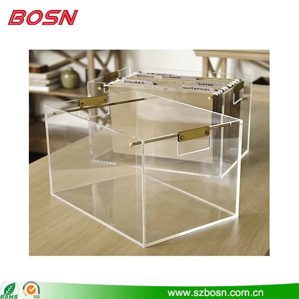 Pretty Desk Organization Clear Acrylic File Box For Sale Buy