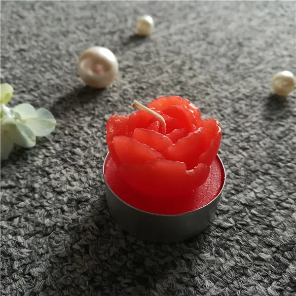 6 hours flower shaped red decorative gift original tealight candles