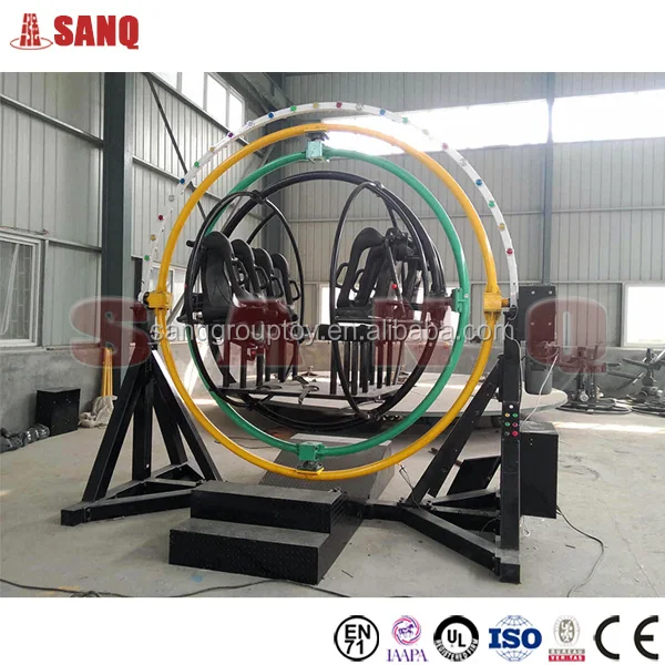 Outdoor amusement ride 3d human gyroscope Space ring rides For Adult