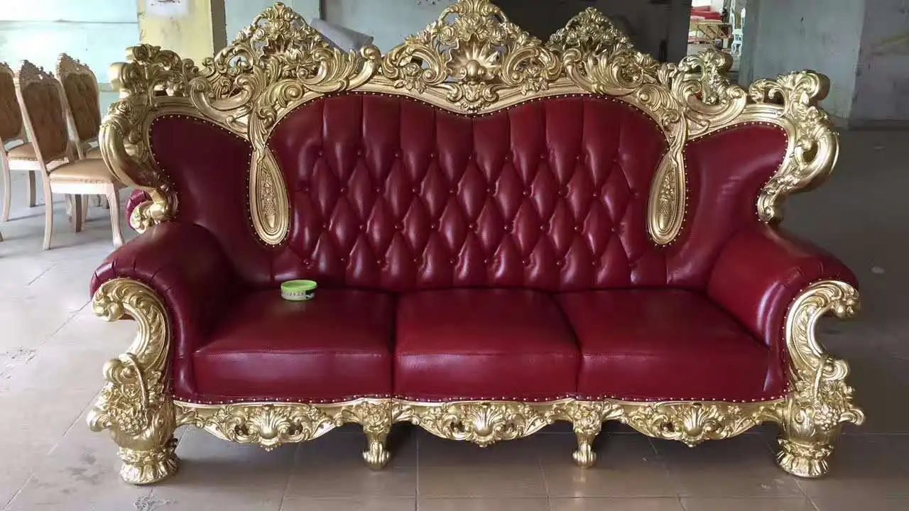 Italian classical king throne living room sofa set