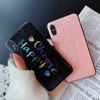 Simple Letter Lased Real Leather Phone Case for iPhone 8 TPU Custom Logo Shockproof for iPhone X 7plus Xr Back Covers