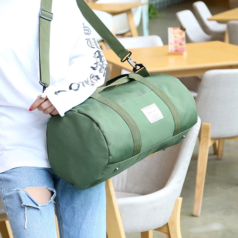 canvas duffle bag with shoe compartment