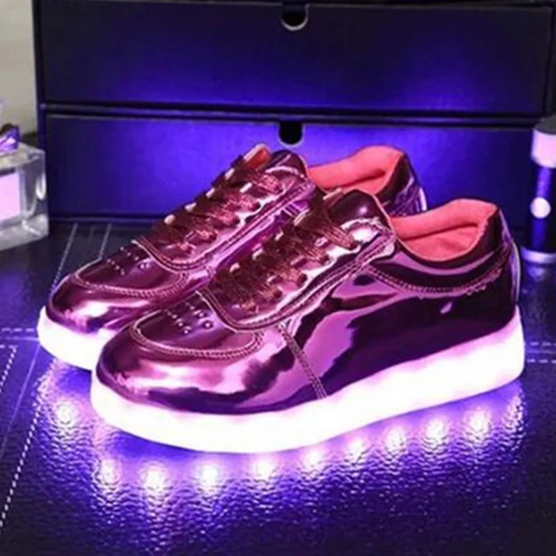 2016 Kids Sneakers Fashion USB Charging Luminous Lighted Colorful LED lights Children Shoes Casual Girls Boy