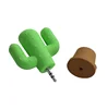 customized 3D shaped cactus design headphone splitter with cup 2 ways for dc3.5mm jacks