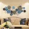 Modern fashion home decoration Large size tree sculpture design metal leaf flower wall art