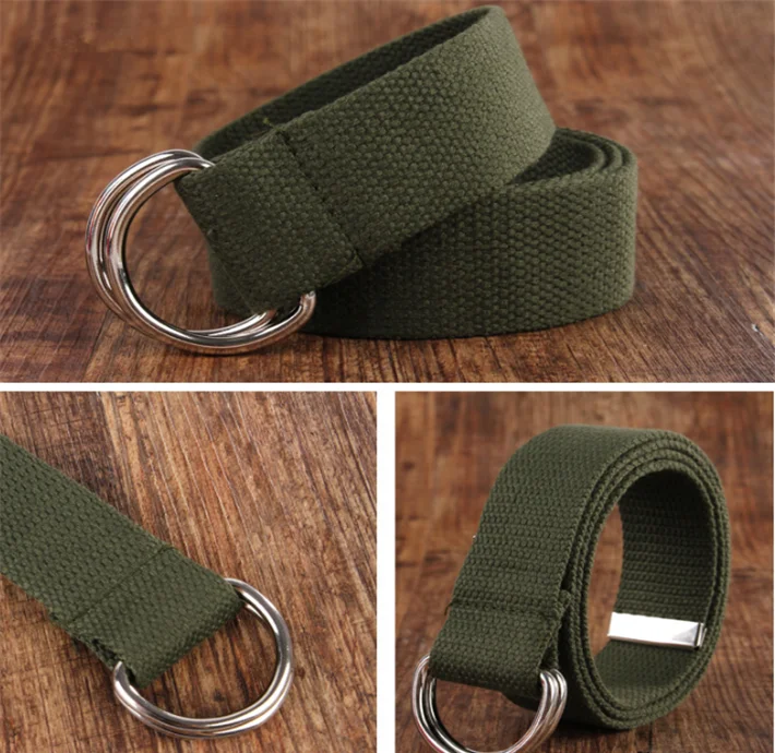 军事远征棉 d 环扣男士面料腰带