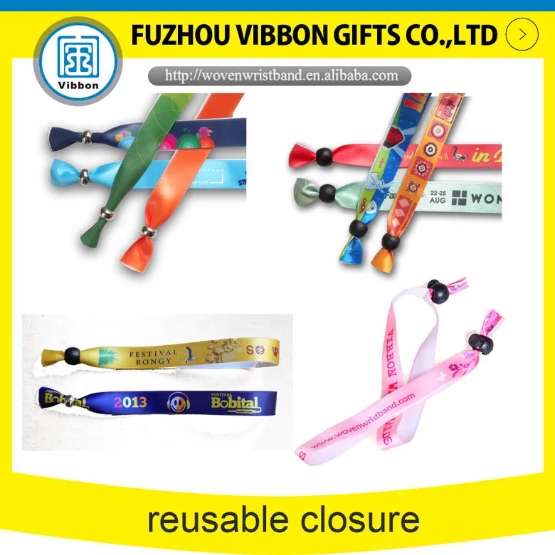2022 Party Custom Barrel Lock Wristbands Plain Fabric Festival Cloth
