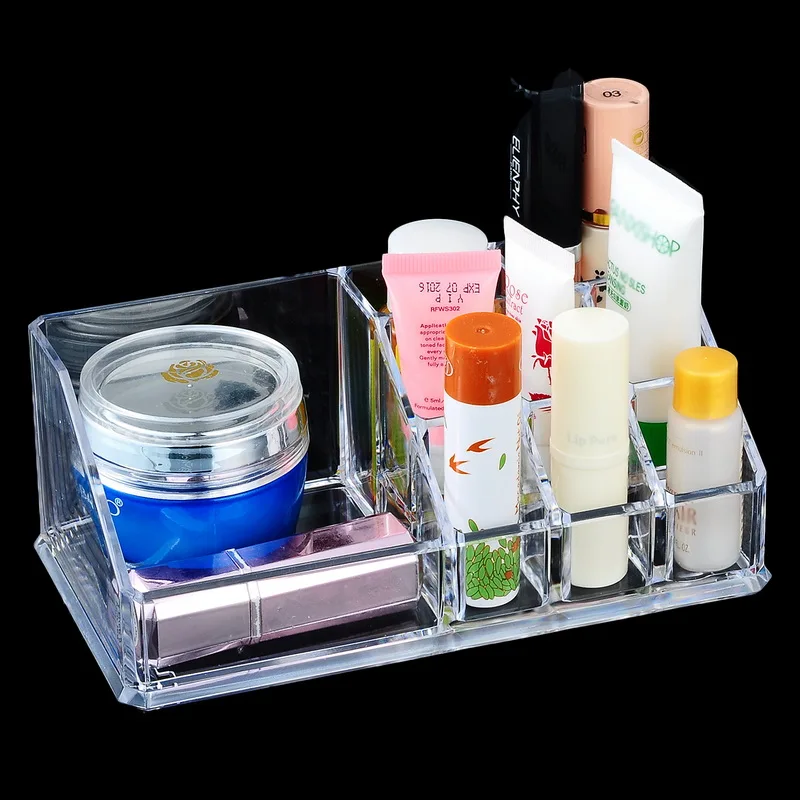 Makeup Organizer Storage Box Women Jewelry Container Crystal Acrylic Cosmetic Storage Holder Clear Display Organizer Box