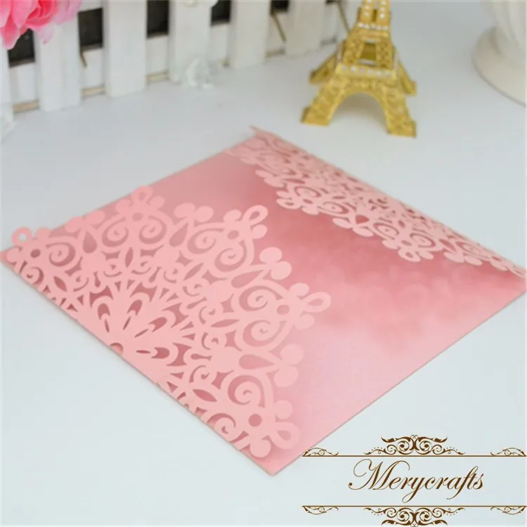 Debut Invitation Card Design Light Brown Pearl Color Laser Cut