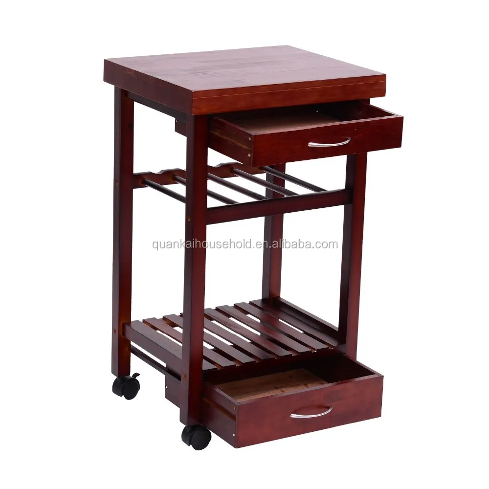 Bamboo Kitchen Rolling Wooden Storage Cart Kitchen Trolley With Baskets Buy Kitchen Serving