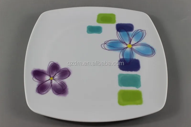 Cheap Square Melamine Dinner plate Custom Print