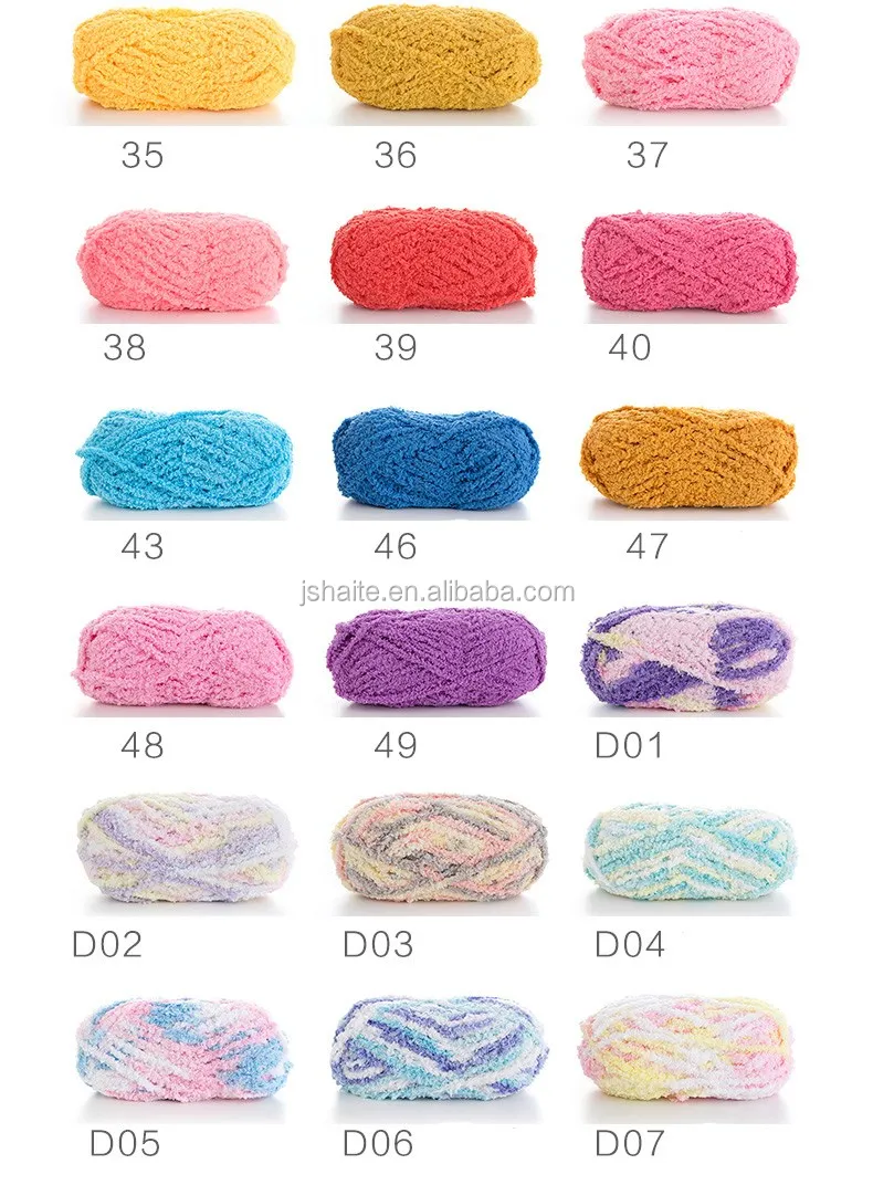 Cheap Velvet Giant Yarn Chenille Velvet Yarn 50g For Hand Knitting