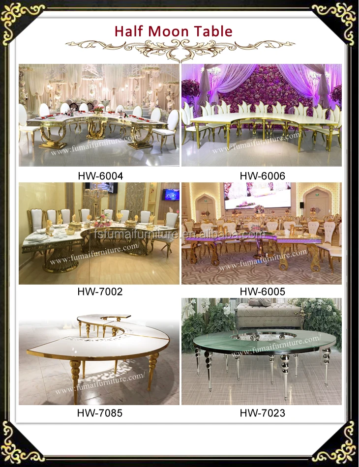 Stainless Steel Mdf Used Half Moon Banquet Tables And Chairs Buy Half