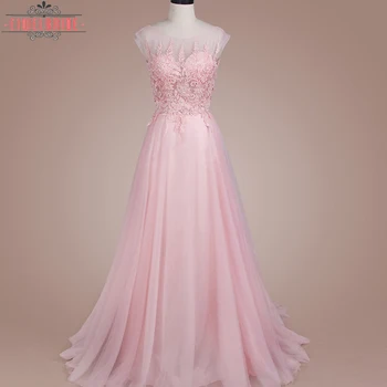 pink long party dress