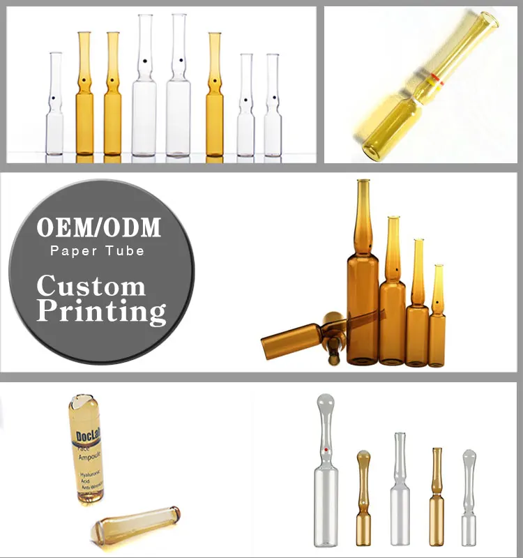 Free design sterile skin care glass ampoule amber price glass ampoules injection 