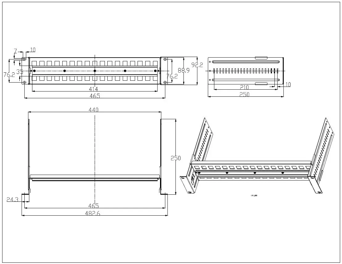 19 Inch Rack Mount For Dinrail
