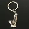 Fashional Wholesale Custom New Product Dressing 3D silver Stool,stool nightstool closestool commode toilet bowl k keyring