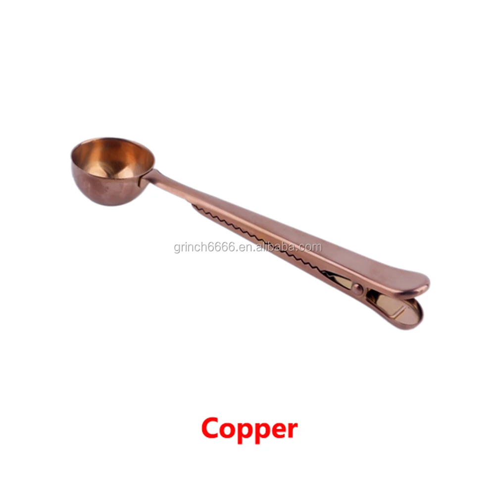  Copper and Steel Coffee Scoop, Food Grade & Measures 2 Tsp, Antique & Rustic Cast Iron Metal Spoon, Use For Espresso Beans, Tea  Leaves, or Sugar
