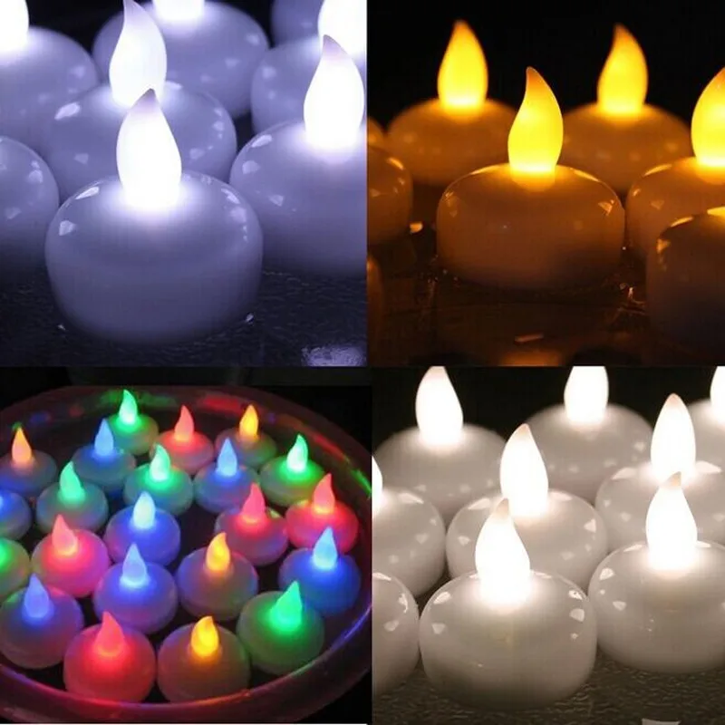 Colorful Change Flameless Water Activated Floating Led Candles In Bulk
