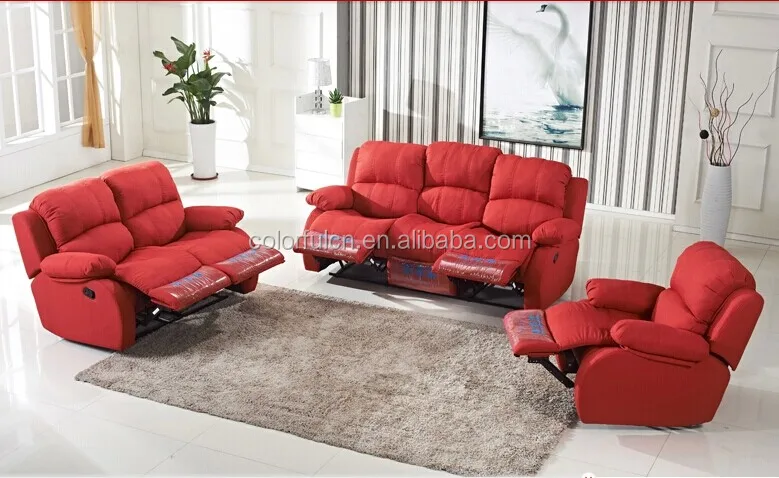 Manual Fabric Recliner Sofa Ls8008 Set Manual Fabric Recliner Sofa