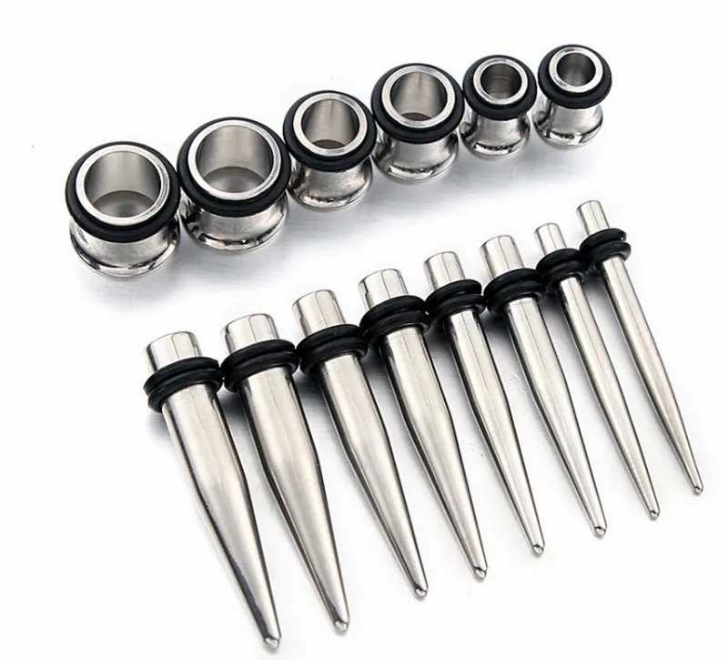 36pcsset 316l Stainless Steel Ear Expander Piercing Taper Plugs Tunnel