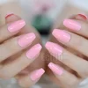 Pink Candy Coffin Nails Shinning Surface Medium Flat Artificial Press On Nail Tips Easy DIY Salon Product Tool Z969