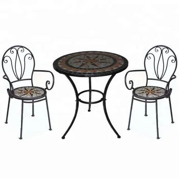 Mosaic Art Metal Frame Table And Two Chairs Circle Outdoor Furniture Mosaic Art Metal Frame Table And Two Chairs Circle Outdoor Furniture Garden Set